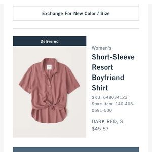 Short sleeve boyfriend abercrombie top